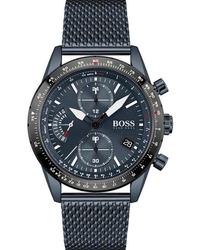  Shop Authentic Hugo Boss Pilot Edition Blue Dial Blue Mesh Bracelet Watch for Men - 1513887 - Luxxuri