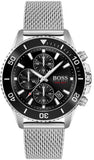 Shop Authentic Hugo Boss Admiral Black Dial Silver Mesh Bracelet Watch for Men - 1513904 - Luxxuri