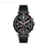  Shop Authentic Hugo Boss Allure Black Dial Black Leather Strap Watch for Men - 1513920 - Luxxuri