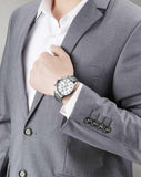  Shop Authentic Hugo Boss Aeroliner Chronograph Quartz White Dial Silver Steel Strap Watch For Men - HB1512445 - Luxxuri