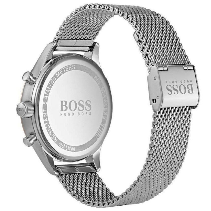  Shop Authentic Hugo Boss Jet Blue Dial Silver Mesh Bracelet Watch for Men - 1513441 - Luxxuri