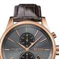  Shop Authentic Hugo Boss Jet Grey Dial Brown Leather Strap Watch for Men - 1513281 - Luxxuri