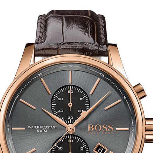  Shop Authentic Hugo Boss Jet Grey Dial Brown Leather Strap Watch for Men - 1513281 - Luxxuri