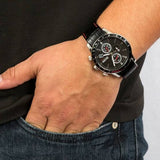  Shop Authentic Hugo Boss Rafale Chronograph Grey Dial Black Leather Strap Watch For Men - HB1513445 - Luxxuri