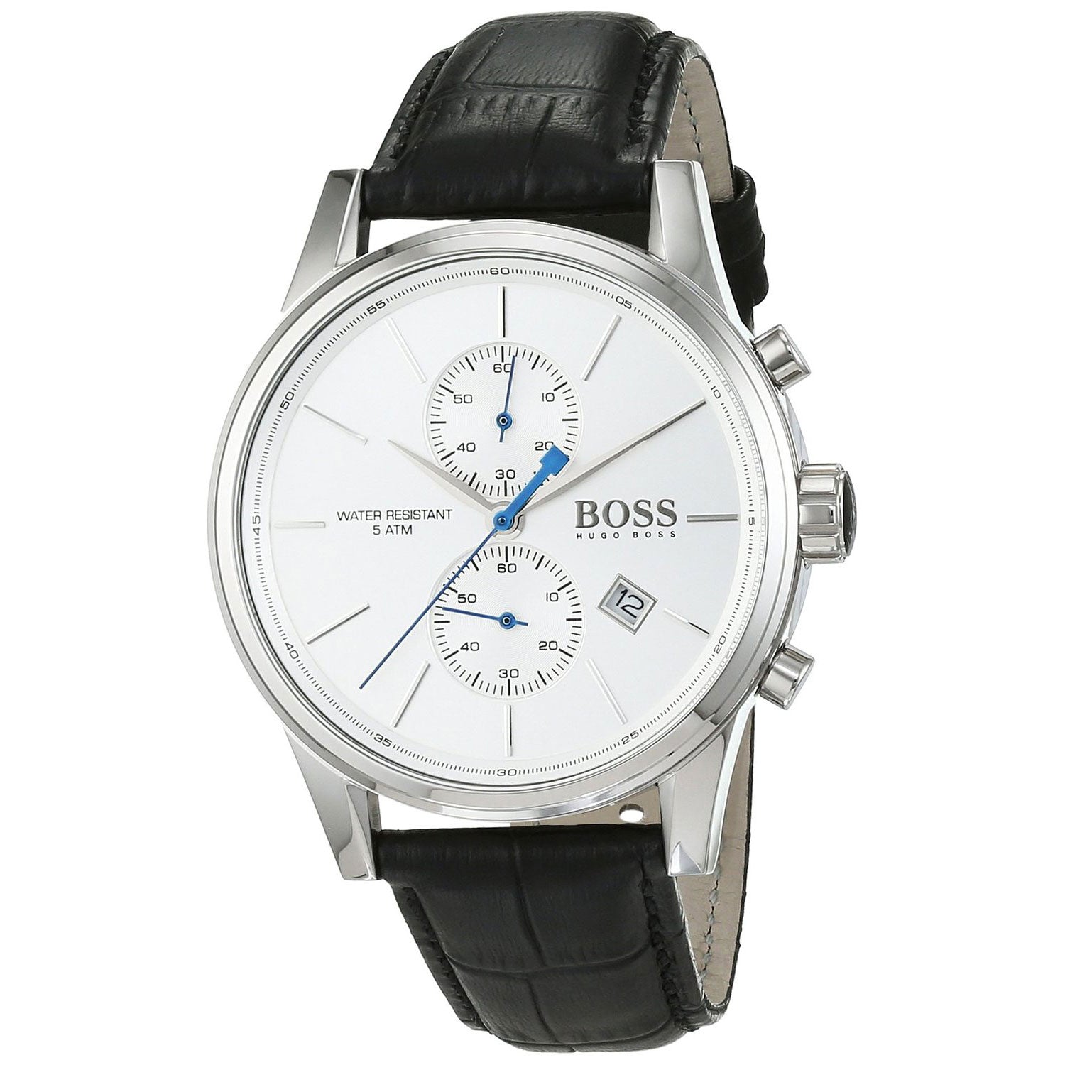  Shop Authentic Hugo Boss Jet Silver Dial Black Leather Strap Watch for Men - 1513282 - Luxxuri