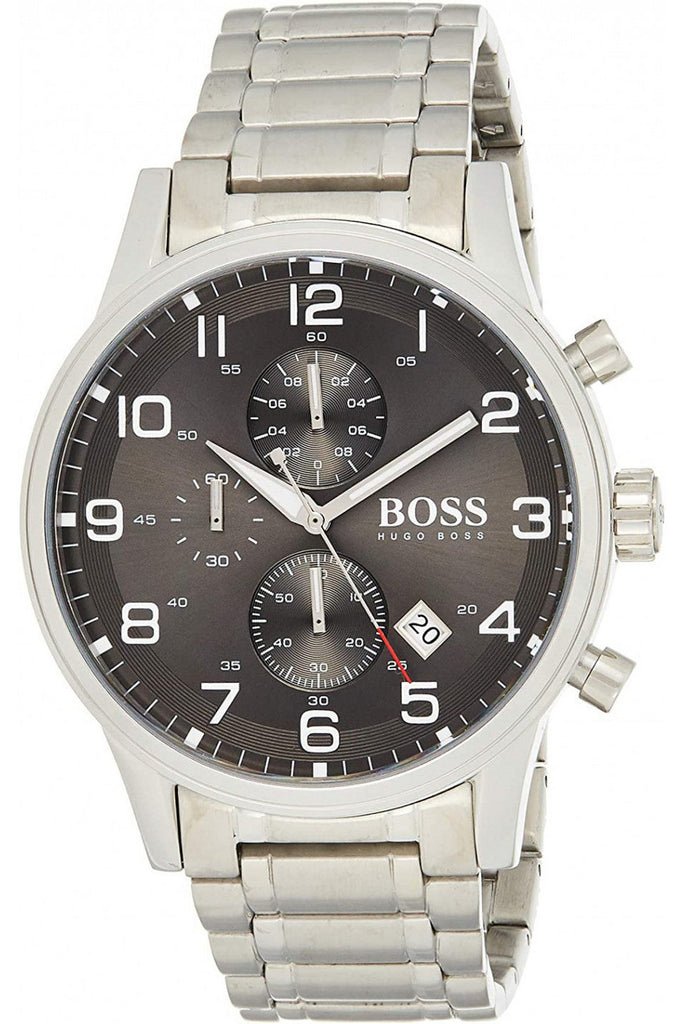  Shop Authentic Hugo Boss Aeroliner Black Dial Silver Steel Strap Watch for Men - 1513181 - Luxxuri