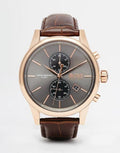  Shop Authentic Hugo Boss Jet Grey Dial Brown Leather Strap Watch for Men - 1513281 - Luxxuri