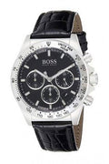  Shop Authentic Hugo Boss Ikon Black Dial Black Leather Strap Watch for Men - 1513178 - Luxxuri