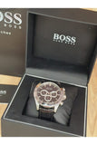  Shop Authentic Hugo Boss Ikon Black Dial Black Leather Strap Watch for Men - 1513178 - Luxxuri