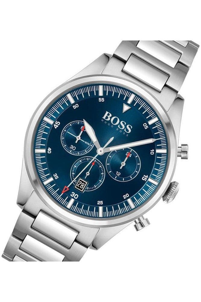  Shop Authentic Hugo Boss Pioneer Blue Dial Silver Steel Strap Watch for Men - 1513867 - Luxxuri