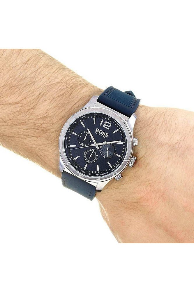  Shop Authentic Hugo Boss Professional Chronograph Blue Dial Blue Silicone Strap Watch for Men - 1513526 - Luxxuri