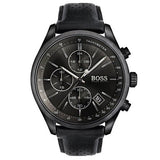  Shop Authentic Hugo Boss Grand Prix Black Dial Black Leather Strap Watch for Men - 1513474 - Luxxuri
