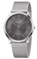  Shop Authentic Calvin Klein Minimal Grey Dial Silver Mesh Bracelet Watch for Men - K3M21124 - Luxxuri