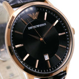  Shop Authentic Emporio Armani Renato Quartz Black Dial Black Leather Strap Watch For Men - AR2425 - Luxxuri