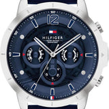  Shop Authentic Tommy Hilfiger Luca Chronograph Blue Dial Blue Silicone Strap Watch For Men - 1710489 - Luxxuri