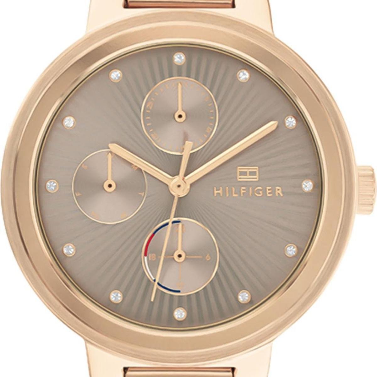 Tommy Hilfiger Joy Chronograph Gold Dial Gold Steel Strap Watch For Women - 1782533