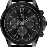  Shop Authentic Tommy Hilfiger Lars Chronograph Black Dial Black Leather Strap Watch For Men - 1792062 - Luxxuri