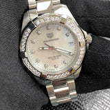  Shop Authentic Tag Heuer Aquaracer Diamonds White Mother of Pearl Dial Silver Steel Strap Watch for Women - WBD1315.BA0740 - Luxxuri