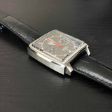  Shop Authentic Tag Heuer Monaco Calibre 12 Final Edition Chronograph Grey Dial Black Leather Strap Watch for Men - CAW211J.FC6476 - Luxxuri