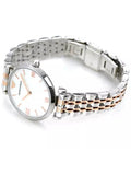  Shop Authentic Emporio Armani Gianni T-Bar Mother of Pearl Dial Two Tone Steel Strap Watch For Women - AR1987 - Luxxuri