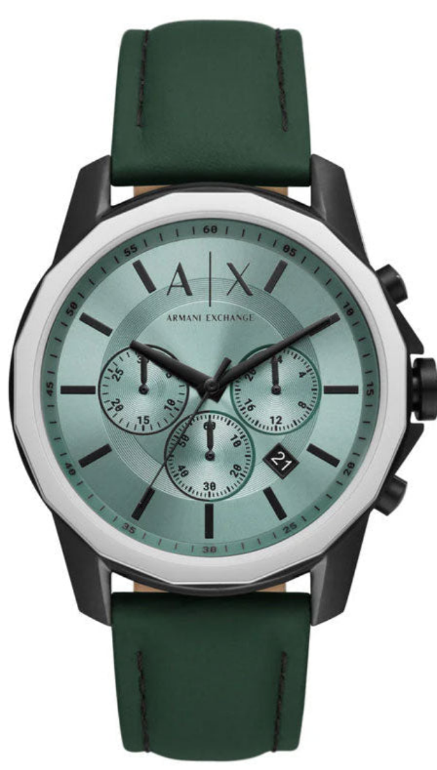  Shop Authentic Armani Exchange Banks Chronograph Green Dial Green Leather Strap Watch For Men - AX1725 - Luxxuri