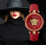  Shop Authentic Versace Palazzo Empire Red Dial Red Leather Strap Watch for Women - VCO120017 - Luxxuri