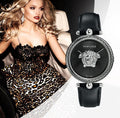  Shop Authentic Versace Palazzo Empire Black Dial Black Leather Strap Watch for Women - VCO060017 - Luxxuri