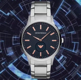  Shop Authentic Emporio Armani Renato Blue Dial Silver Steel Strap Watch For Men - AR11137 - Luxxuri