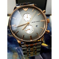 Emporio Armani Gianni Chronograph Grey Dial Two Tone Steel Strap Watch For Men - AR1721
