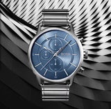  Shop Authentic Hugo Boss Architectural Blue Dial Grey Steel Strap Watch for Men - 1513574 - Luxxuri