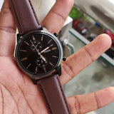  Shop Authentic Fossil Townsman Chronograph Black Dial Brown Leather Strap Watch for Men - FS5437 - Luxxuri