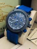  Shop Authentic Burberry Sports Chronograph Black Dial Blue Rubber Strap Watch for Men - BU7714 - Luxxuri