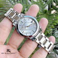  Shop Authentic Burberry The City Silver Dial Silver Steel Strap Watch for Women - BU9143 - Luxxuri