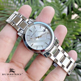  Shop Authentic Burberry The City Silver Dial Silver Steel Strap Watch for Women - BU9143 - Luxxuri