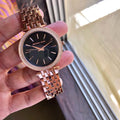 Michael Kors Darci Black Dial Rose Gold Steel Strap Watch for Women - MK3402