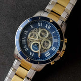 Shop Authentic Fossil Grant Sport Automatic Skeleton Blue Dial Two Tone Steel Strap Watch for Men - ME3141 - Luxxuri