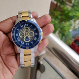  Shop Authentic Fossil Grant Sport Automatic Skeleton Blue Dial Two Tone Steel Strap Watch for Men - ME3141 - Luxxuri