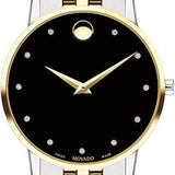  Shop Authentic Movado Museum Classic Diamonds Black Dial Two Tone Steel Strap Watch for Men - 0607202 - Luxxuri