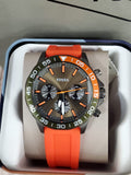  Shop Authentic Fossil Bannon Chronograph Grey Dial Orange Silicone Strap Watch for Men - BQ2500 - Luxxuri
