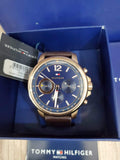  Shop Authentic Tommy Hilfiger London Chronograph Blue Dial Brown Leather Strap Watch for Men - 1791532 - Luxxuri