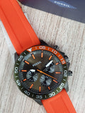  Shop Authentic Fossil Bannon Chronograph Grey Dial Orange Silicone Strap Watch for Men - BQ2500 - Luxxuri