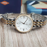  Shop Authentic Fossil Jacqueline White Dial Two Tone Steel Strap Watch for Women - ES3634 - Luxxuri