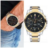  Shop Authentic Tommy Hilfiger Decker Chronograph Black Dial Two Tone Steel Strap Watch for Men - 1791559 - Luxxuri