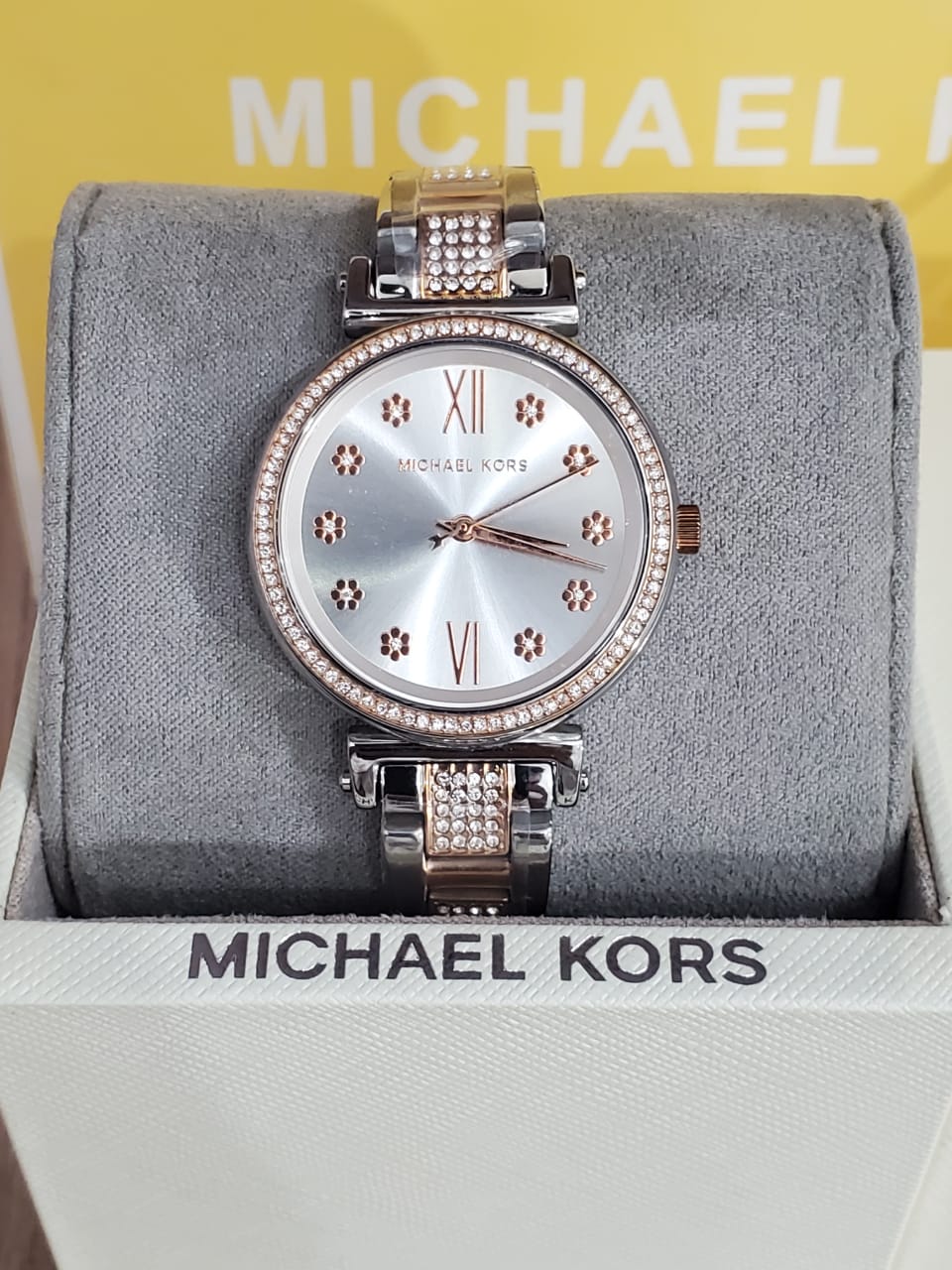  Shop Authentic Michael Kors Sophie Chronograph Silver Dial Two Tone Steel Strap Watch For Women - MK3880 - Luxxuri