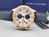  Shop Authentic Tommy Hilfiger Trent Quartz White Dial Blue Leather Strap Watch for Men - 1791139 - Luxxuri