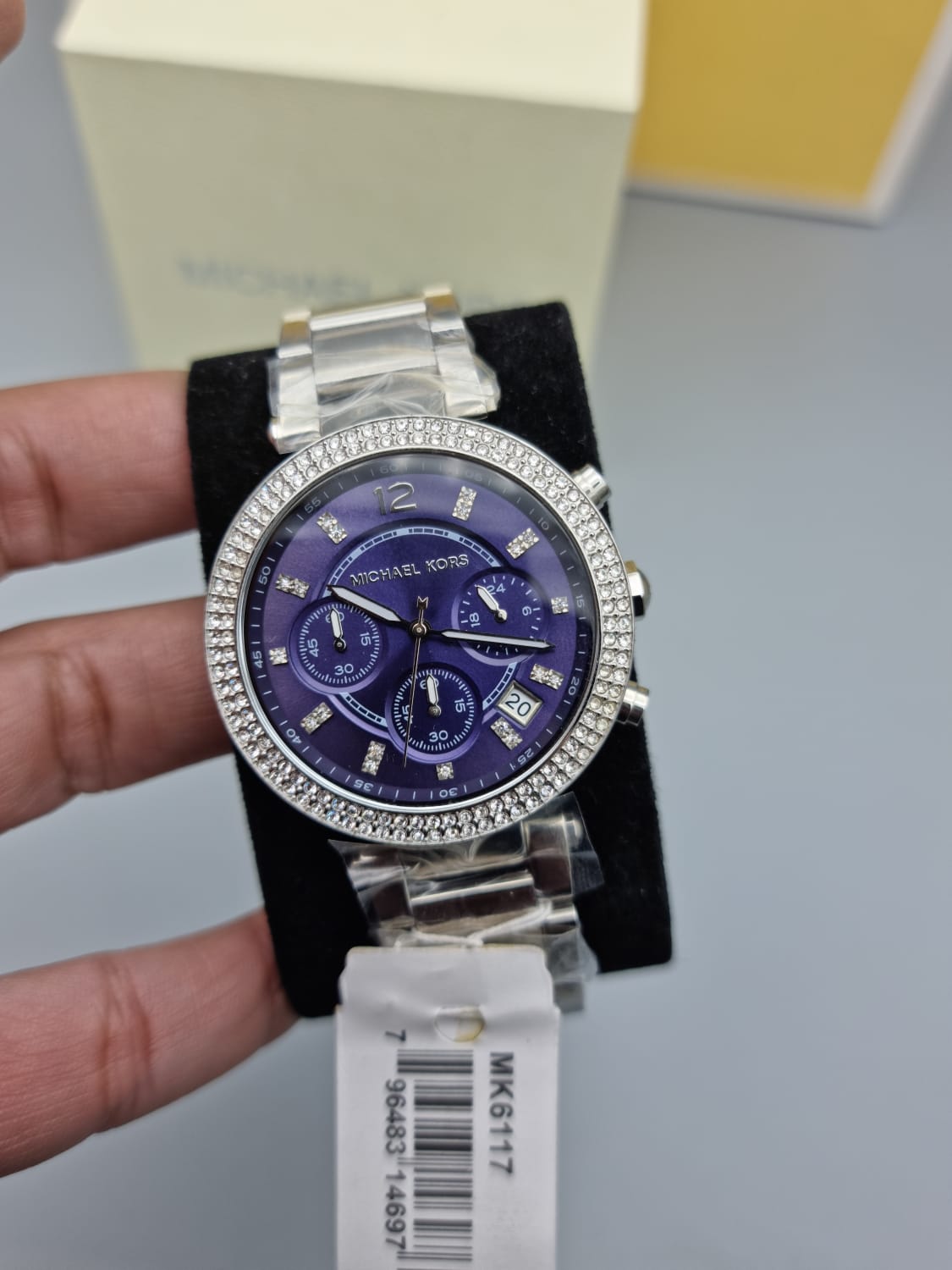  Shop Authentic Michael Kors Parker Chronograph Blue Dial Silver Steel Strap Watch for Women - MK6117 - Luxxuri