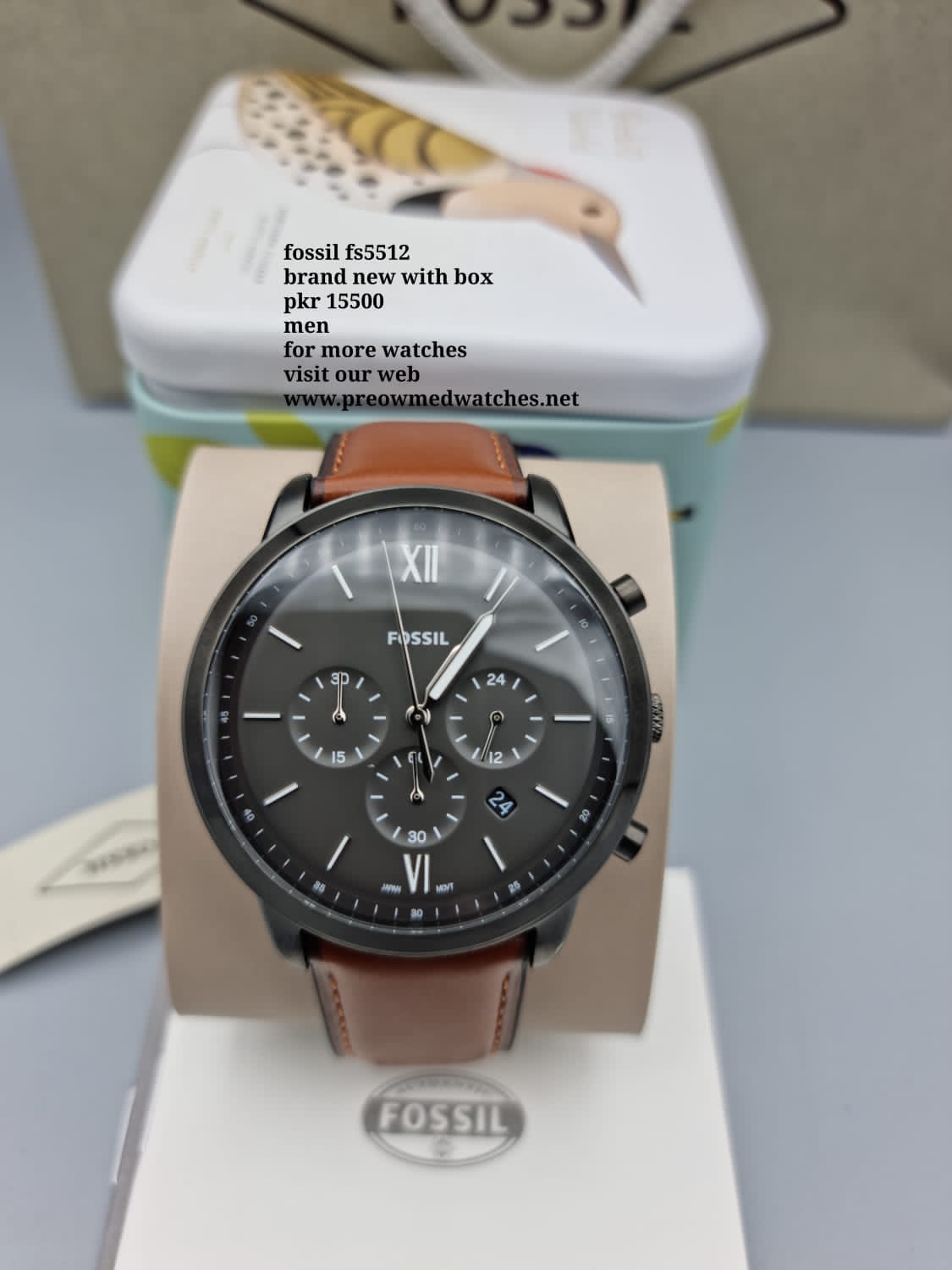  Shop Authentic Fossil Neutra Chronograph Grey Dial Brown Leather Strap Watch for Men - FS5512 - Luxxuri