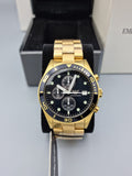  Shop Authentic Emporio Armani Chronograph Black Dial Gold Steel Strap Watch For Men - AR5857 - Luxxuri