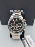  Shop Authentic Hugo Boss Here Chronograph Black Dial Two Tone Steel Strap Watch for Men - 1513757 - Luxxuri