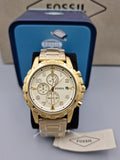  Shop Authentic Fossil Dean Chronograph Champagne Dial Gold Steel Strap Watch for Men - FS4867 - Luxxuri